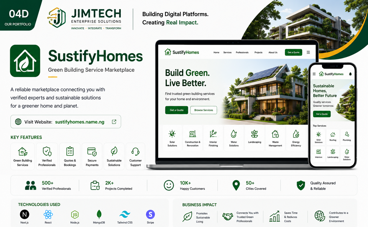 SustifyHomes — Green Building Service Marketplace