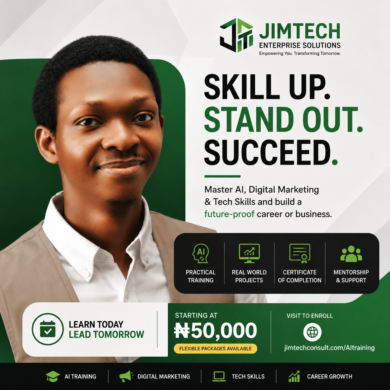 Jimtech Enterprise Solutions AI Training — Skill Up. Stand Out. Succeed.